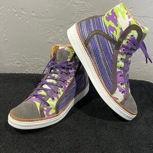 🔥🔥 ROBERT GRAHAM Purple Hizza High Sneakers Shoes Boots Men’s 9.5D / Worn Once